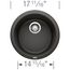 Rondo SILGRANIT 18" Dual Mount Bar Sink - Coal Black, 525960