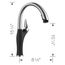 Artona Pull-Down Dual-Spray Kitchen Faucet - PVD Steel/Coal Black, 526401