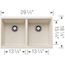 Precis SILGRANIT 29" 50/50 Double Bowl Undermount Kitchen Sink (Soft White)