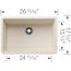 Precis SILGRANIT 27" Single Bowl Undermount Kitchen Sink - Soft White, 527403