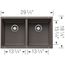 Precis SILGRANIT 29" 50/50 Double Bowl Undermount Kitchen Sink - Volcano Gray, 527410