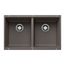 Precis SILGRANIT 29" 50/50 Double Bowl Undermount Kitchen Sink - Volcano Gray, 527410