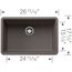 Precis SILGRANIT 27" Single Bowl Undermount Kitchen Sink - Volcano Gray, 527412