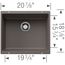 Precis SILGRANIT 21" Single Bowl Undermount Kitchen Sink - Volcano Gray, 527414