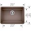 Precis SILGRANIT 25" ADA Single Bowl Undermount Kitchen Sink -  Café, 442546