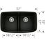 Valea SILGRANIT Equal 50/50 Double Low Divide Undermount Kitchen Sink - Coal Black, 442940