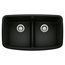 Valea SILGRANIT Equal 50/50 Double Low Divide Undermount Kitchen Sink - Coal Black, 442940
