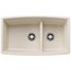 Performa SILGRANIT 33" Medium 1-3/4 Low Divide 60/40 Double Bowl Kitchen Sink - Soft White, 443088