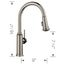 Empressa High-Arc Pull-Down Dual-Spray Kitchen Faucet, 1.5 GPM - Satin Platinum, 443245