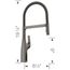 Rivana Semi-Pro Pull-Down Dual-Spray Kitchen Faucet, 1.5 GPM - Satin Dark Steel, 443266