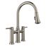 Empressa Bridge Pull-Down Dual-Spray Kitchen Faucet, 1.5 GPM - Satin Platinum, 443273