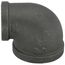 2" x 1-1/4" Black 90-Degree Reducing Elbow