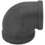 3" x 2-1/2" Black 90-Degree Reducing Elbow