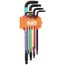 9 Piece Extra Long Color Coded L Style Hex Key Caddy Set, Metric