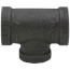 1/2" x 1/2" x 3/8" Black Reducing Tee