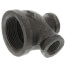 1-1/4" x 1/2" x 1/2" Black Reducing Tee