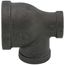 1-1/4" x 1/2" x 3/4" Black Reducing Tee