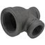 1-1/4" x 1/2" x 3/4" Black Reducing Tee