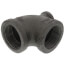 1-1/4" x 1/2" x 1-1/4" Black Reducing Tee