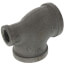 1-1/4" x 1/2" x 1-1/4" Black Reducing Tee