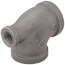 1-1/4" x 1/2" x 1-1/4" Black Reducing Tee
