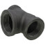 1-1/4" x 1" x 1-1/2" Black Reducing Tee