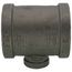 1-1/4" x 1-1/4" x 3/8" Black Reducing Tee
