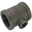 1-1/4" x 1-1/4" x 3/8" Black Reducing Tee