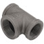 1-1/4" x 1-1/4" x 1-1/2" Black Reducing Tee