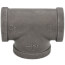 1-1/4" x 1-1/4" x 1-1/2" Black Reducing Tee