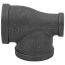1-1/2" x 3/4" x 1-1/2" Black Reducing Tee