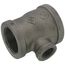 1-1/2" x 1-1/4" x 1/2" Black Reducing Tee