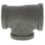 1-1/2" x 1-1/4" x 1-1/4" Black Reducing Tee