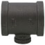 1-1/2" x 1-1/2" x 1/2" Black Reducing Tee