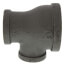 2" x 1-1/4" x 1" Black Reducing Tee