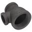 2" x 1-1/4" x 1" Black Reducing Tee