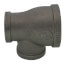2" x 1-1/4" x 1-1/4" Black Reducing Tee