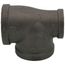 2" x 1-1/4" x 2" Black Reducing Tee
