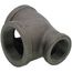 2" x 1-1/4" x 2" Black Reducing Tee