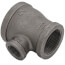 2" x 1-1/2" x 3/4" Black Reducing Tee