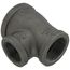 2" x 1-1/2" x 1-1/4" Black Reducing Tee