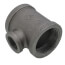 2" x 2" x 1" Black Reducing Tee