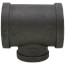2" x 2" x 1-1/4" Black Reducing Tee