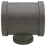 2-1/2" x 2-1/2" x 1-1/4" Black Reducing Tee