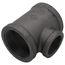 3" x 3" x 2" Black Reducing Tee