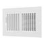 8" x 4" (Wall Opening Size) 2-Way Steel Sidewall/Ceiling Register, 1/2" Series 1 (White)