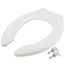 Commercial Elongated Open Front Toilet Seat w/Stainless Steel Check-Hinge Post (White)