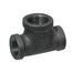 1" x 1" x 2" Black Reducing Tee