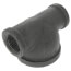 2" x 2" x 2-1/2" Black Reducing Tee