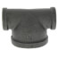 2" x 2" x 2-1/2" Black Reducing Tee